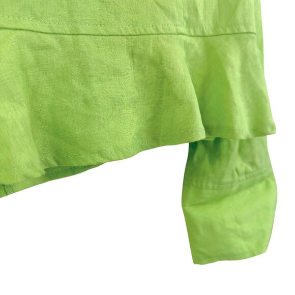 Vintage | Joseph Ribkoff | 6 | Ruffled Collar Blazer | Green | Y2K | Feminine - Picture 10 of 16